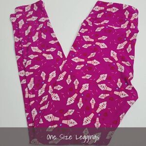 LuLaRoe OS Leggings One Size Ice Cream Cones NEW